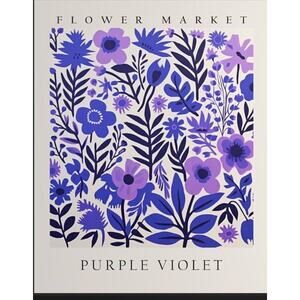 Purple Violet Flower Market Art Print Poster 8X10 Unframed